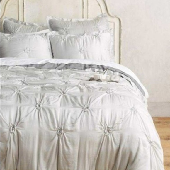 Anthropologie Gathered Silk Standard Shams NIP - Picture 5 of 8